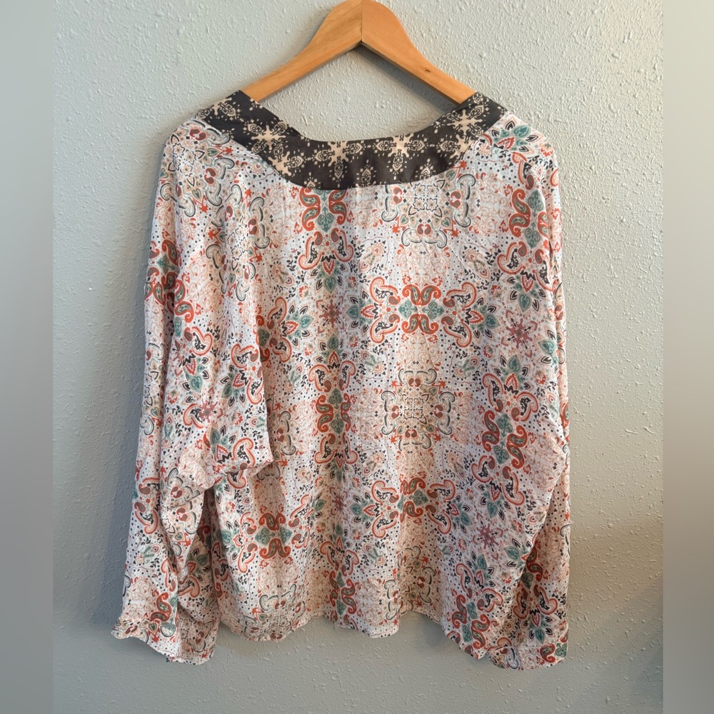 NWT Michael Stars Evereve Wide Sleeve Kimona Wrap One Size Paisley - Picture 4 of 7